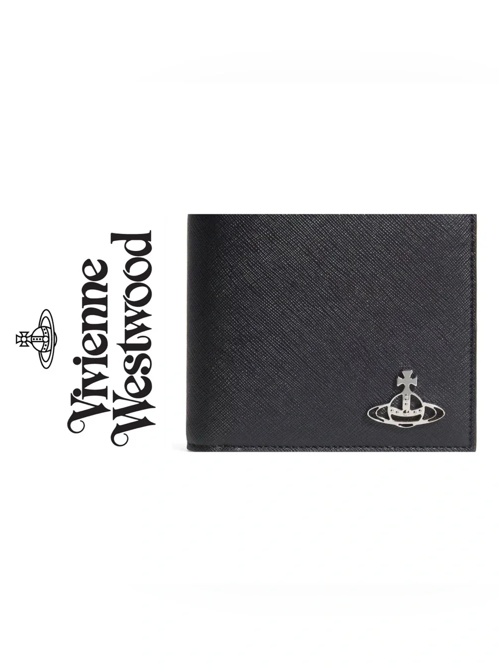 Vivienne Westwood Black Saffiano Wallet with Coin Pocket